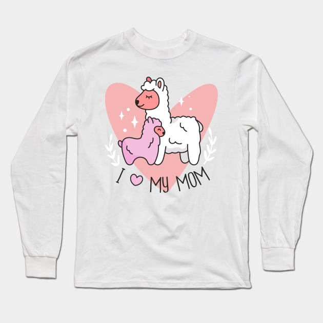 mother llama Long Sleeve T-Shirt by H K F